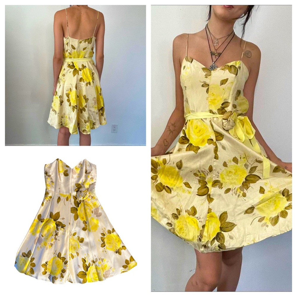 Banana Republic Yellow floral Dress Size O NWT